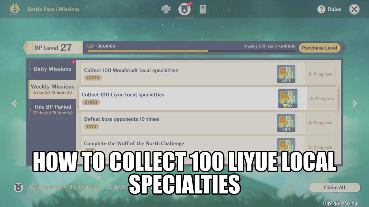 How to Collect 100 Liyue local specialties Genshin Impact