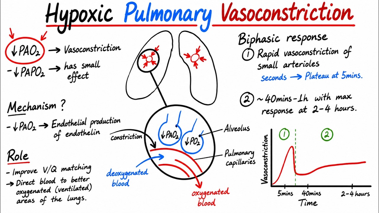 Overview of Hypoxic Pulmonary Vasoconstriction and how Volatile and IV anaesthetics influence this