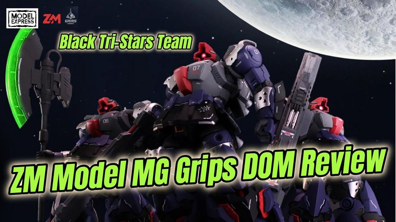 Обзор накладок Black Tri-Stars Team ZM Model MG Grips DOM #gundam #gunpla #dom