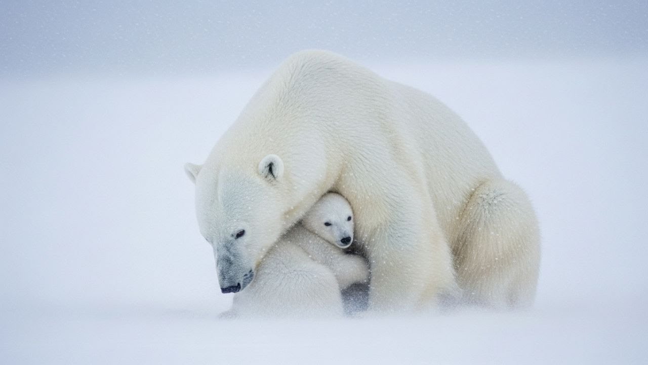 Cría De Oso Polar Sobrevive A Nevasca Gracias A Su Madre