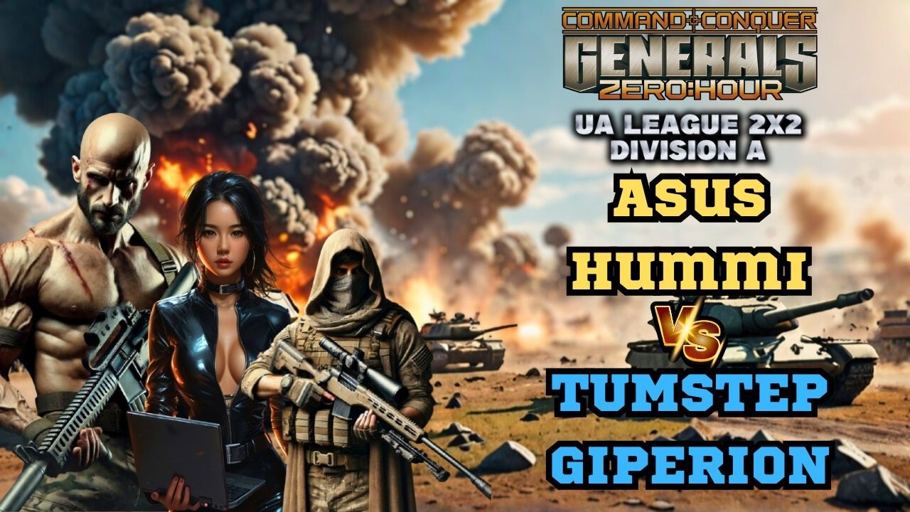 🔥 БИТВА ЗА ЛІДЕРСТВО В UA LEAGUE | Asus&HuMMI vs TumStep&Giperion | C&C Generals ZH (DivA 2x2 #2)