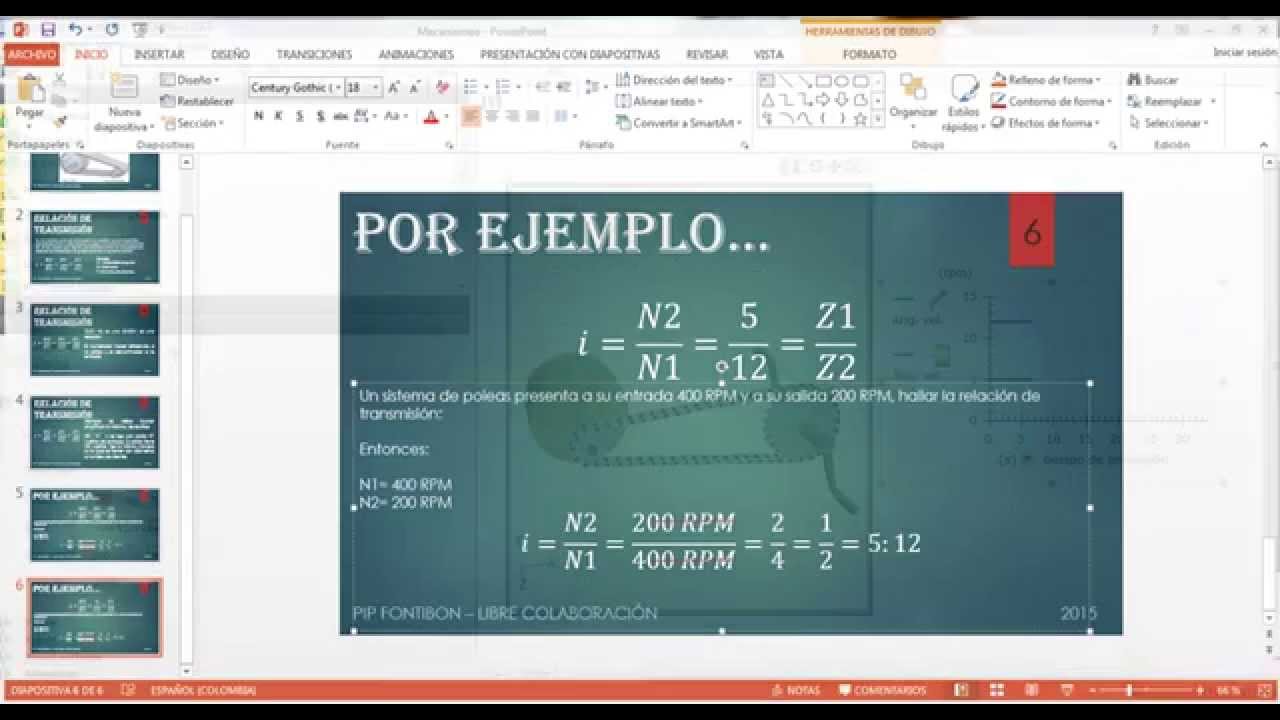 Relación de transmisión por cadenas