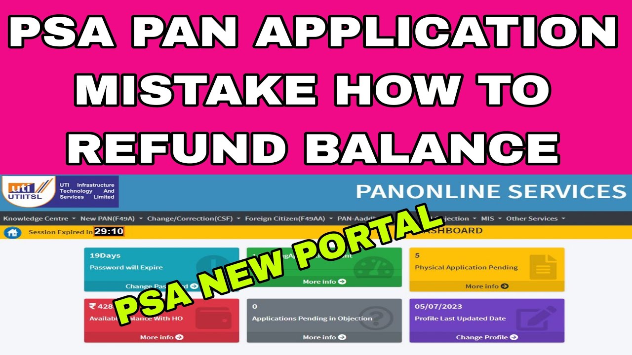 PSA PAN APPLICATION MISTAKE HOW TO REFUND BALANCE