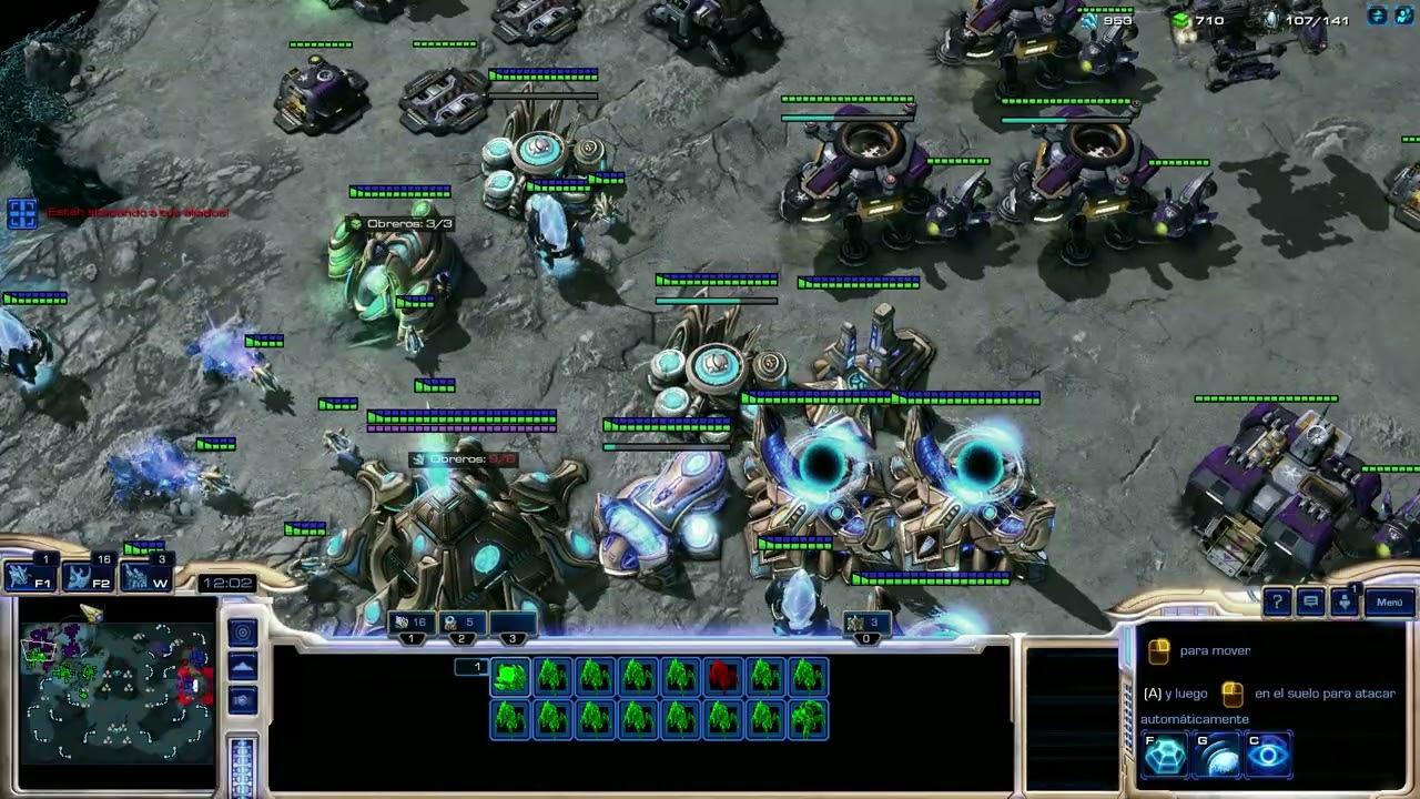 Uff que buena partida en STRACRAFT 2 con PROTOSS 2 vs 2 clasificatoria y denuncie a uno GAMEPLAY PC