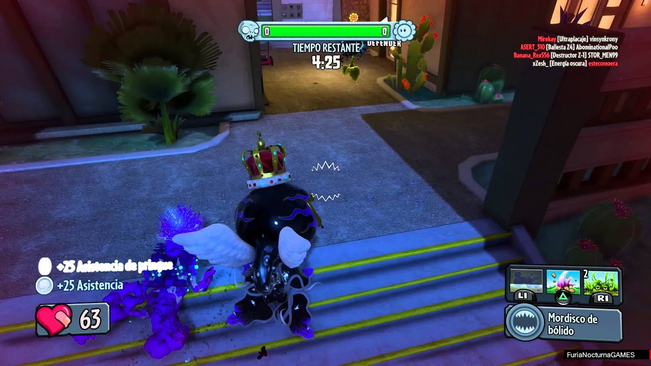Plantas vs Zombies Garden Warfare Jardines y Cementerios Planta Carnivora Bólido noche