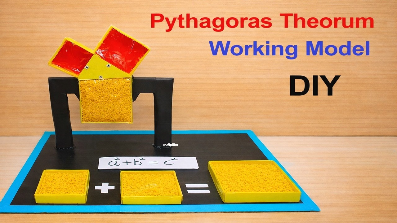 Pythagoras theorem working model (3D) math's project | DIY | craftpiller @howtofunda
