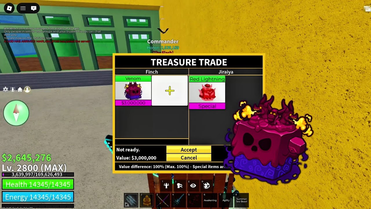 [Blox Fruits] Trading VENOM FRUIT And Rating Other Players Offer (GIVEAWAY SOON)