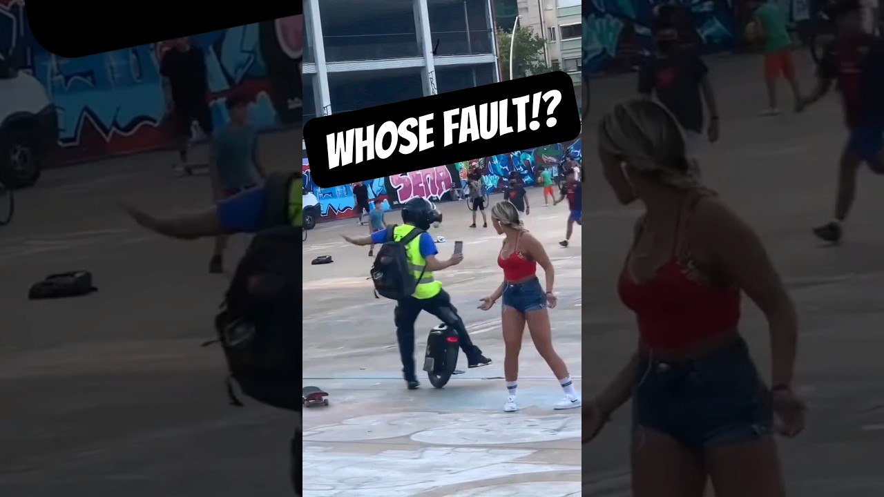 🤯 EUC & Skateboard Collide! #short #shorts #new #euc #crash #skate #skateboarding #skatepark #fail
