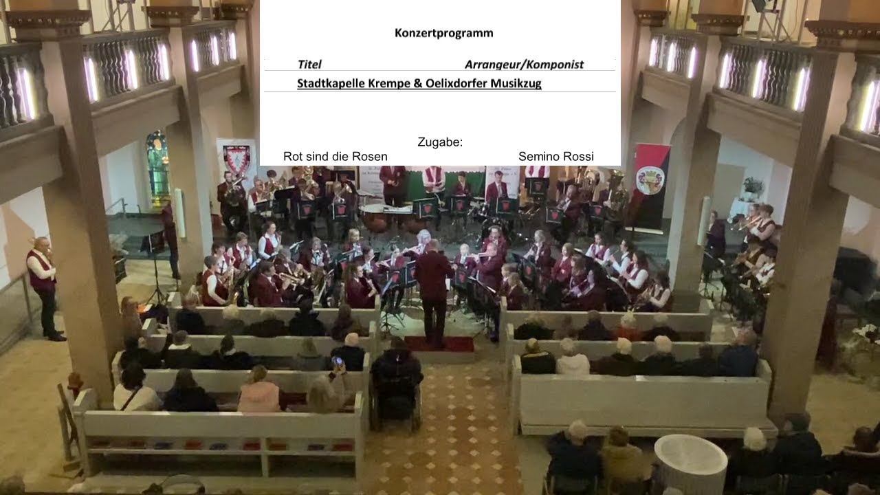 Rot sind die Rosen beim Neujahrskonzert 2024 in St. Peter zu Krempe