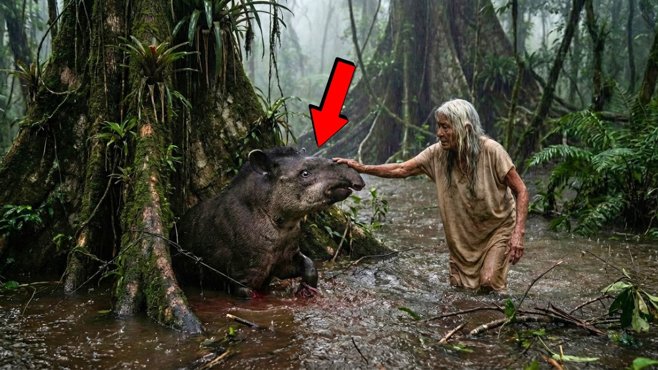 ENCONTR&Oacute; UNA TAPIR EMBARAZADA ATRAPADA EN UNA TRAMPA DE CAZADOR CON LA INUNDACI&Oacute;N DEL R&Iacute;O LACANT&Uacute;N..