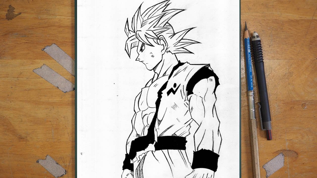 How to Draw Goku Ultra Instinct [Dragon Ball Super] - Anime Drawing