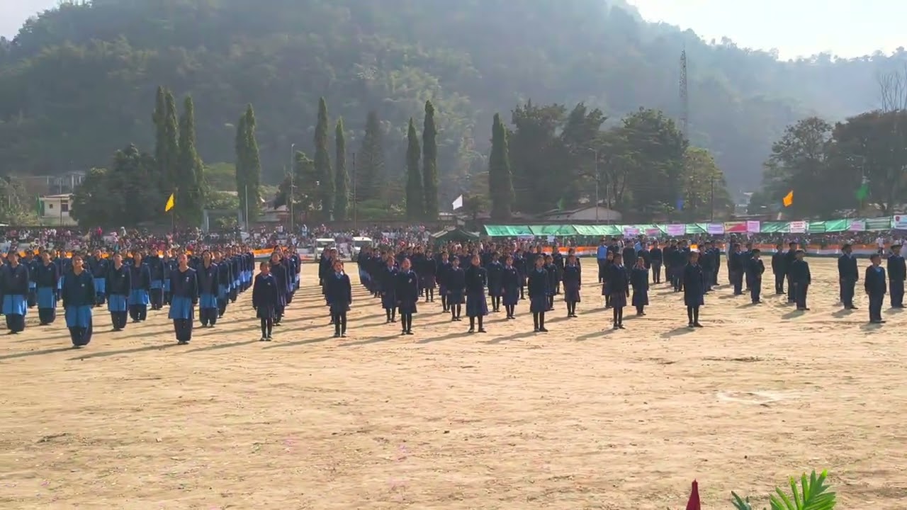 Vande Mataram Mass song display VKV Wessang 