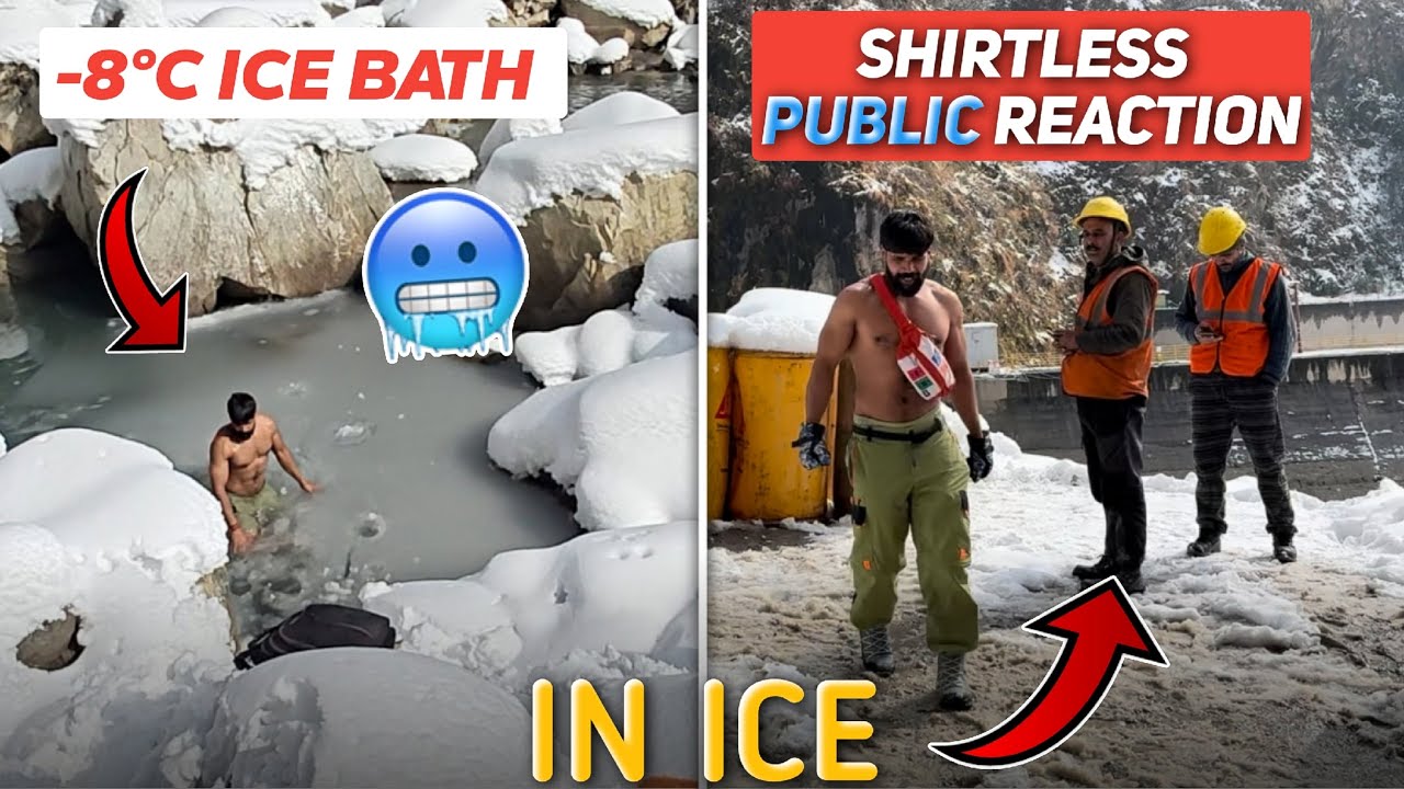 -8 DEGREE TEMPERATURE मे किया आइस बाथ|🥶🥶