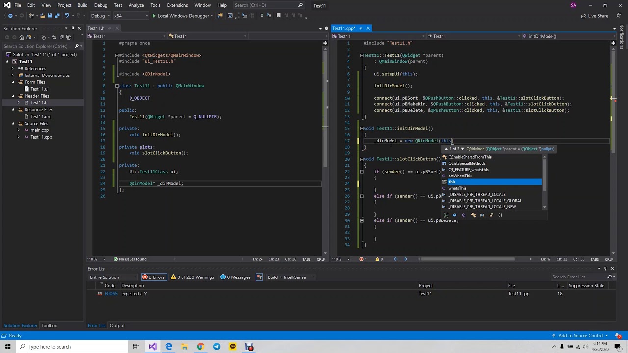 Qt (How to use QDirModel in the QTreeView) / QDirModel ni QTreeView da foydalanaish. 1