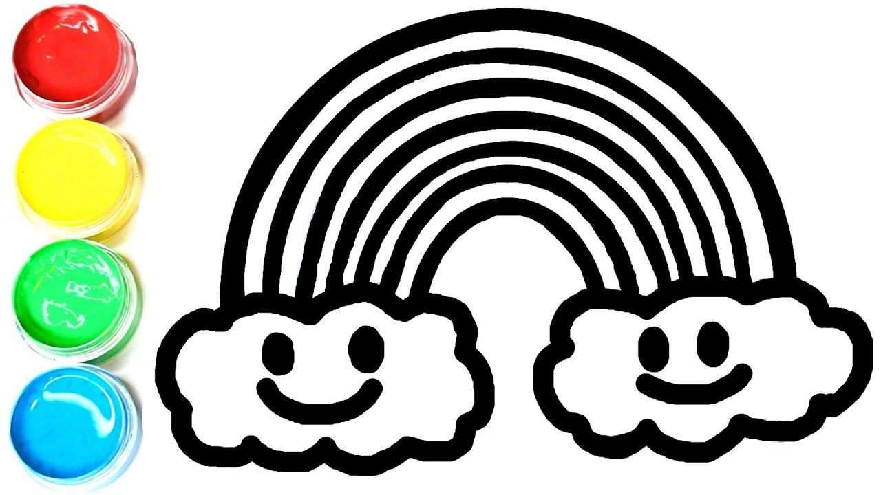 💖 Rainbow Coloring Page | Drawing, and Painting for Kids and Toddlers | Glitter Coloring Book