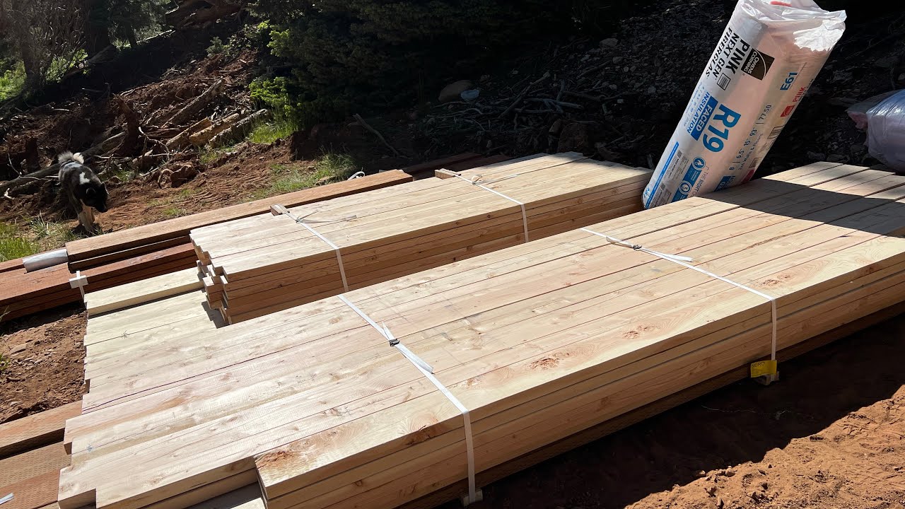 Off-Grid Cabin Build — Road Finished, Materials Delivered, Footers Start