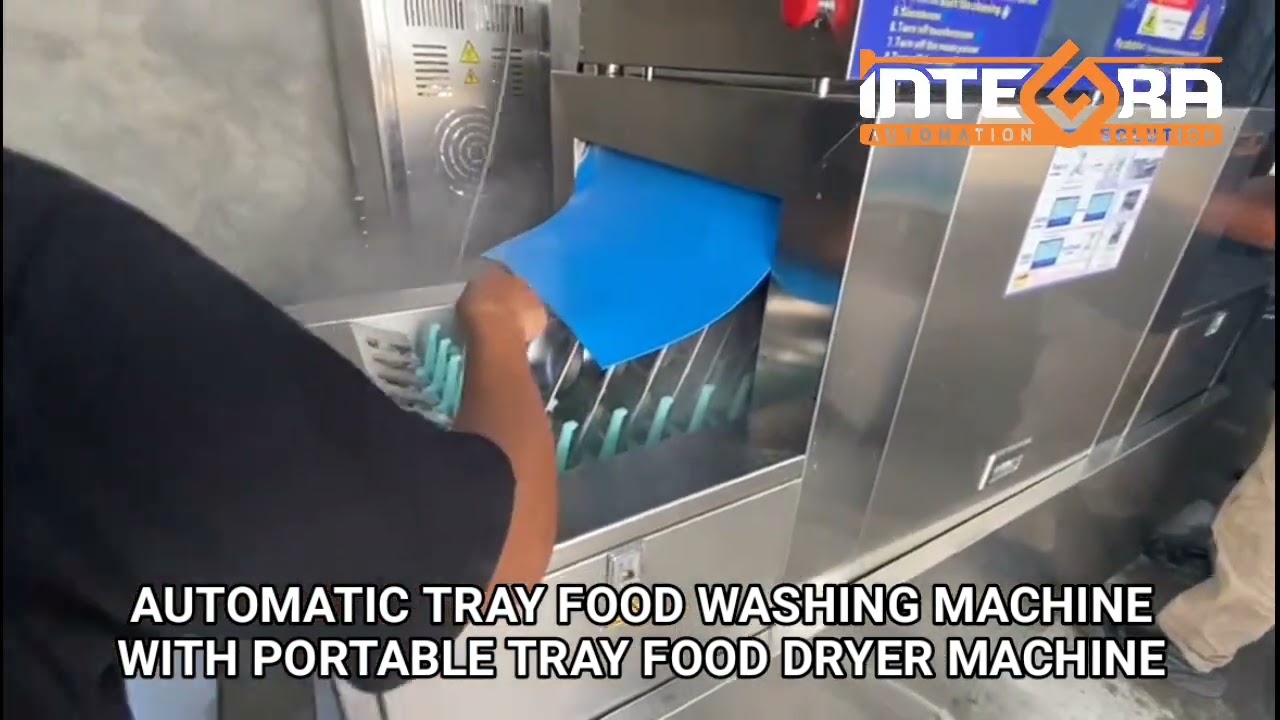 AUTOMATIC TRAY FOOD WASHING MACHINEWITH PORTABLE TRAY FOOD DRYER MACHINE by INTEGRA