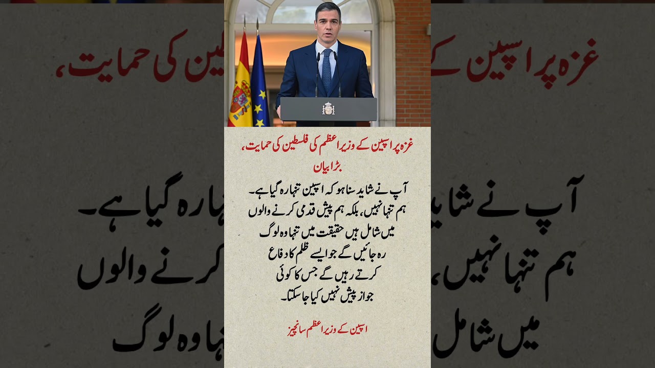 Spain PM Pedro S&aacute;nchez Sends Powerful Message on Gaza | 