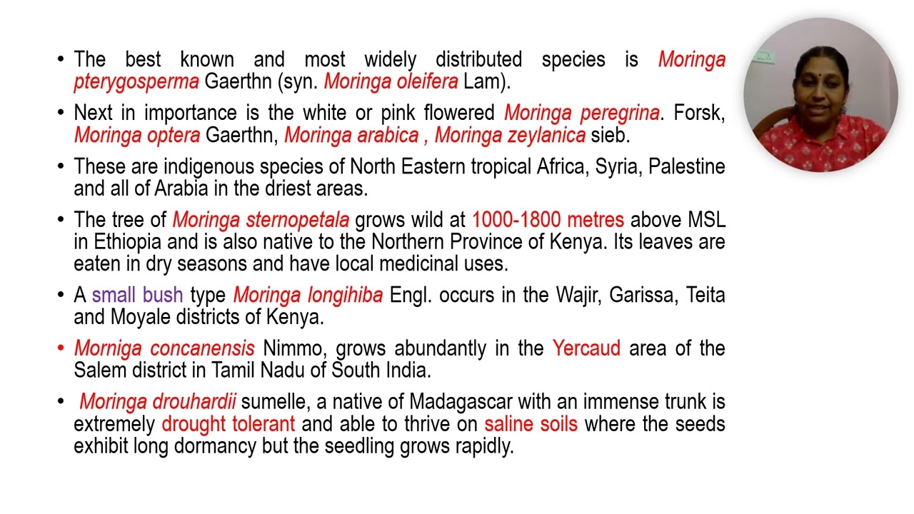 Botany of Moringaceae