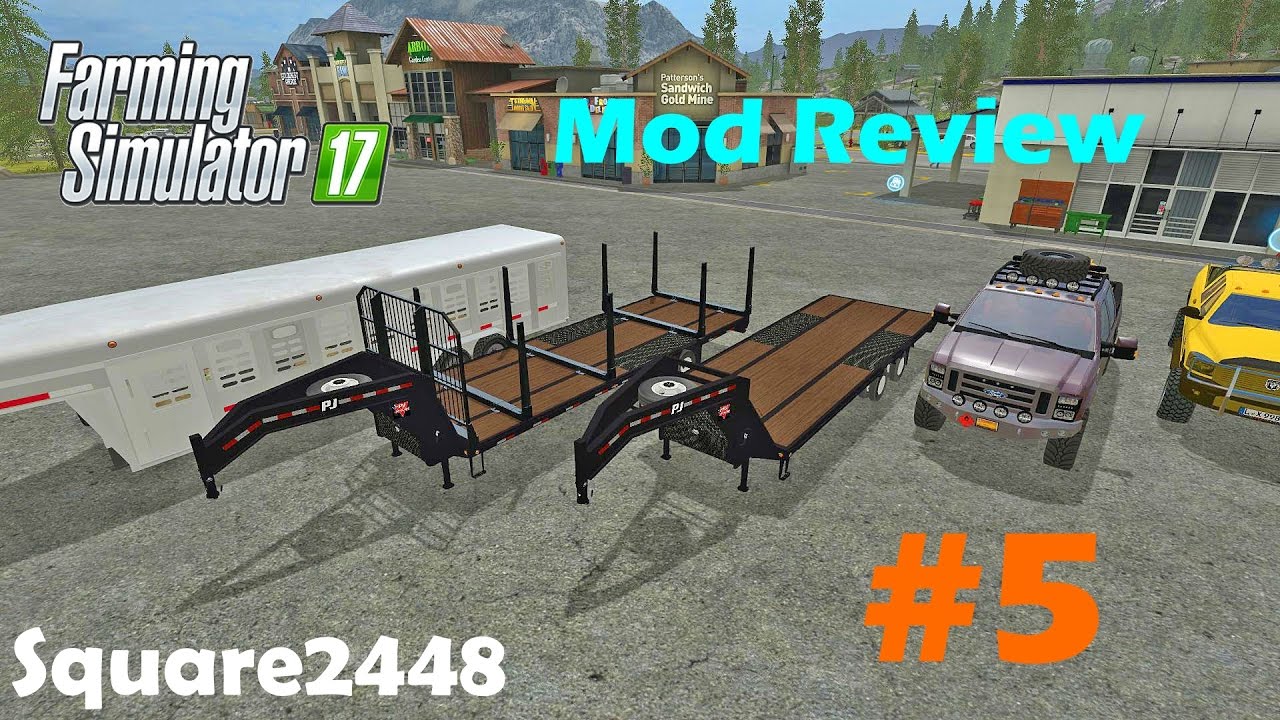 Farming Simulator 2017 Mod Review #5 Live Stock Trailer, PJ Pack & Trucks