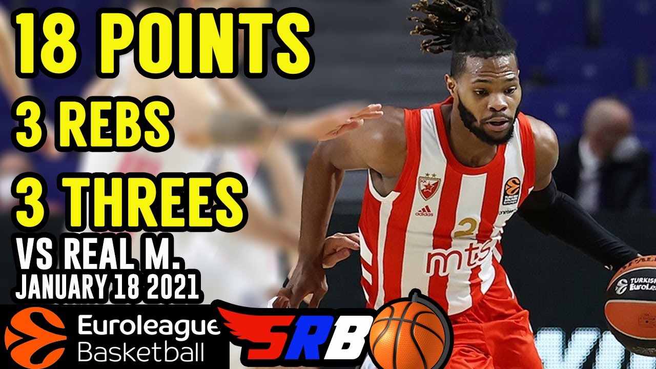 KORI VOLDEN 18 poena protiv Reala | COREY WALDEN 18 pts | Real Madrid - Crvena Zvezda | 18.01.2021
