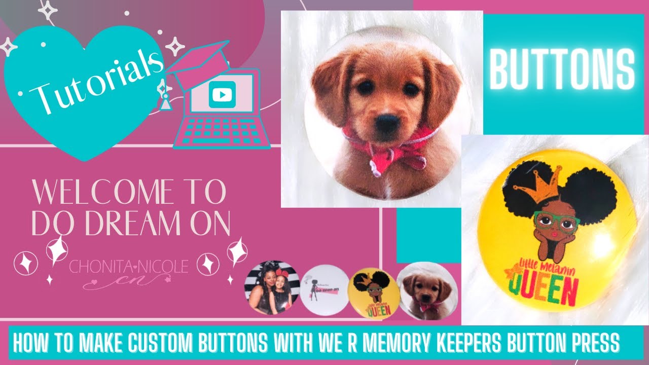 DIY How to make CUSTOM BUTTONS at home/ Unboxing WRMK We R Memory Keepers Button Press
