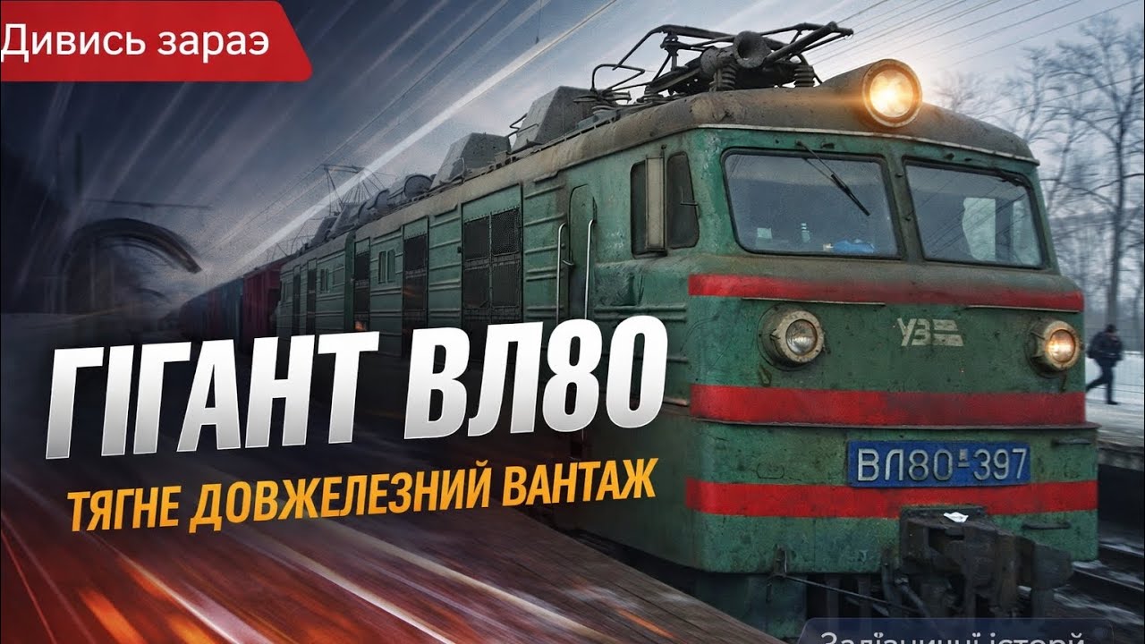 Гігант ВЛ80 везе довжелезний вантажний поїзд!