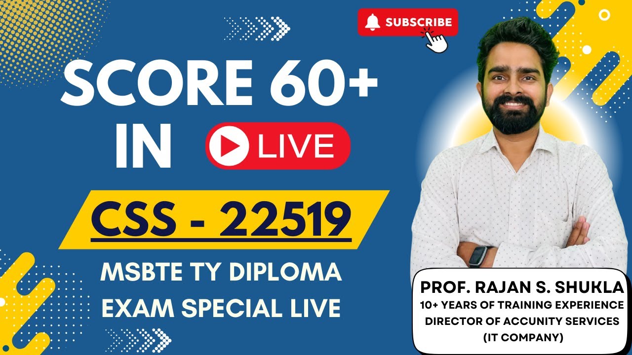 Score 60+ in CSS | UNIT 1 & 2 Revision with Important Questions | MSBTE TY DIPLOMA FINAL EXAM SPCL