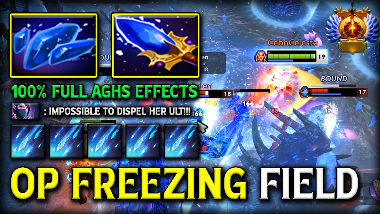 7.40C BECOME OP MID Crystal Maiden | Full Aghs Effects Build Overpower Freezing Field Destroys All