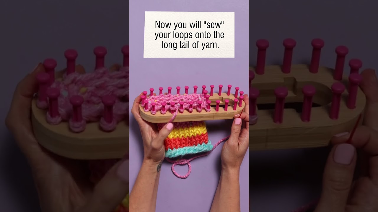 Bright Stripes: How to use the Nimble Knitter adjustable loom