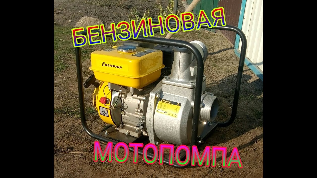 Откачиваем Воду Мотопомпой CHAMPION