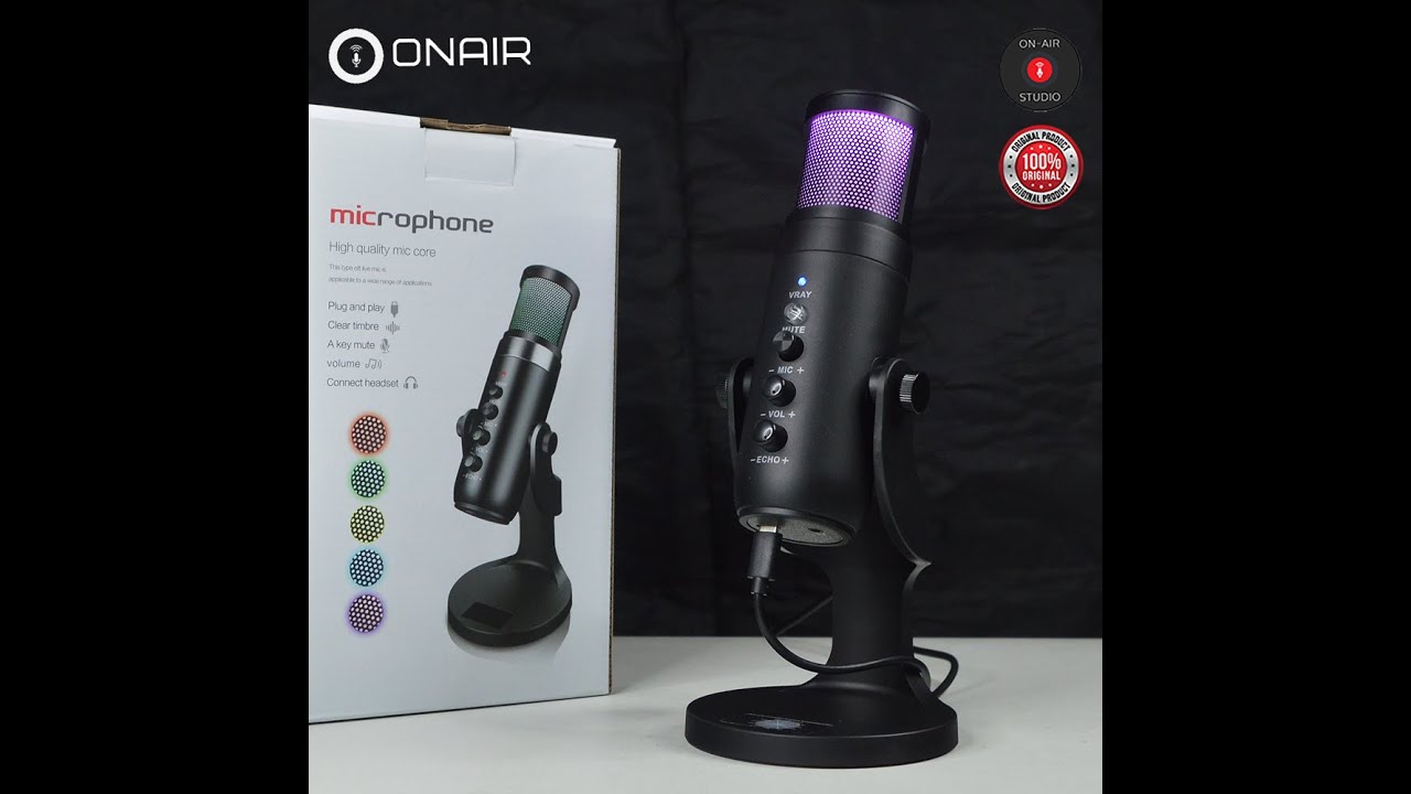 ONAIR JD950 RGB Usb Condenser Mic Features and Quick Demo