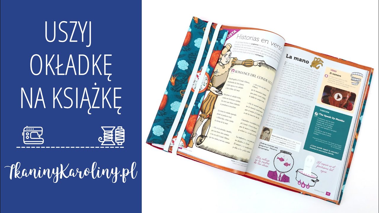 Jak uszyć okładkę na książkę? Tutorial DIY Tkaniny Karoliny