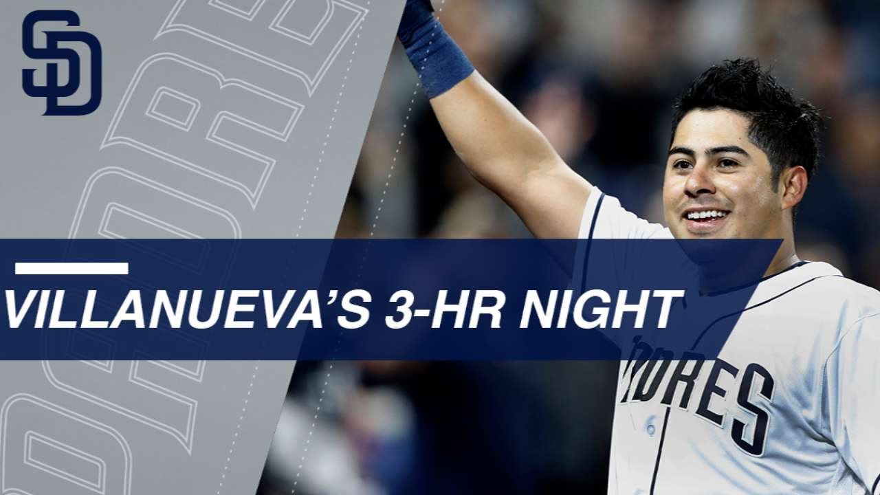 Christian Villanueva goes deep thrice in Padres' first win of '18