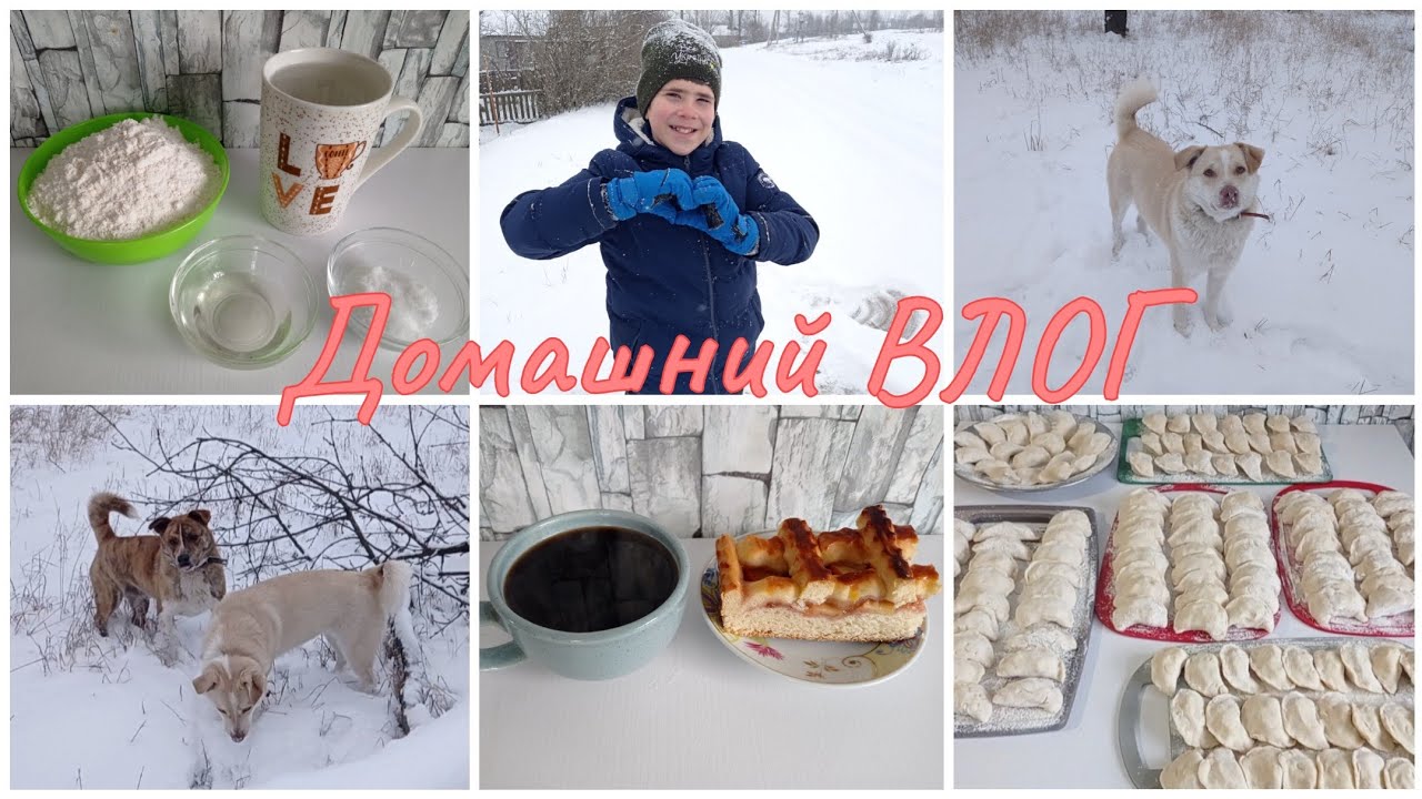 Домашний ВЛОГ.  УРА! СНЕГ! Заготовки в морозилку!
