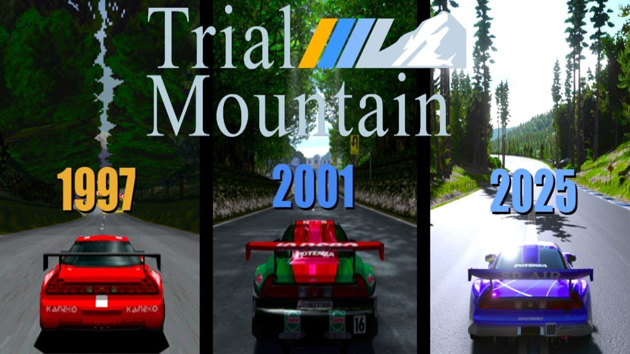 Evolution of Trial Mountain in Gran Turismo [GT1 - GT7]