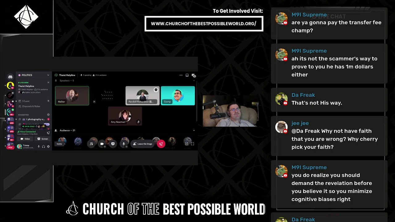 Theist Helpline/Philosophy Kindergarten (Church of the best possible World)