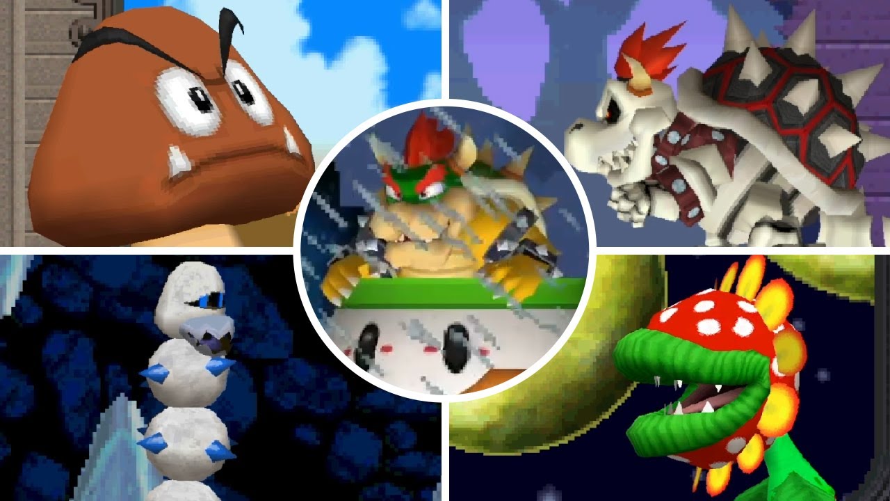 Newer Super Mario Bros. DS - All Bosses & Ending (No Damage)