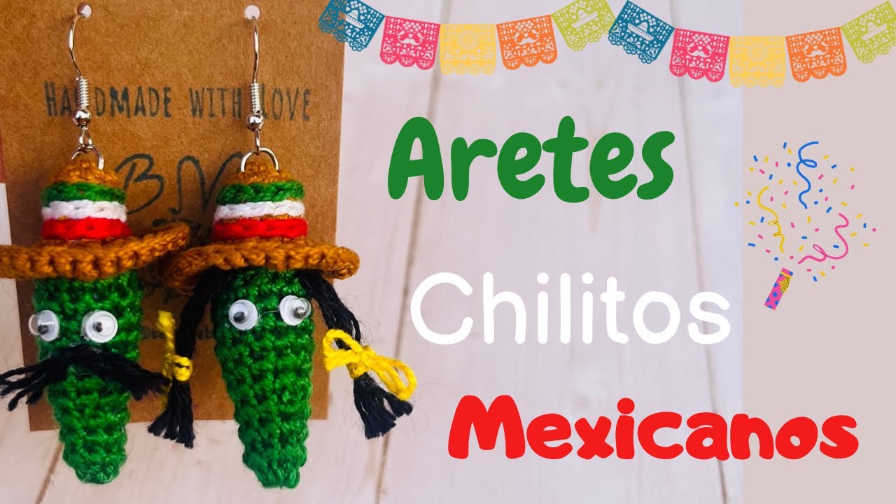 Aretes chiles mexicanos.🌶️🇲🇽🎉