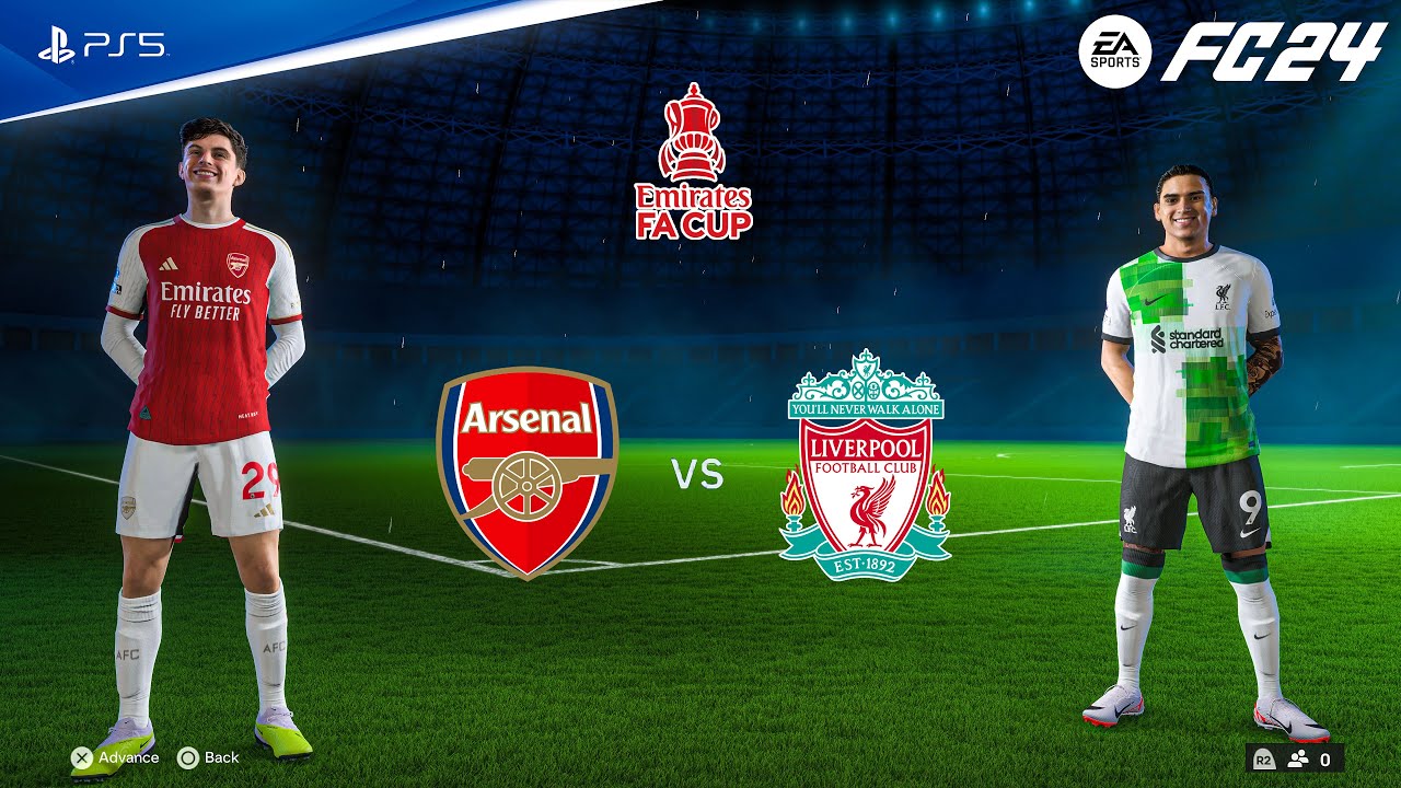 FIFA 24 - Arsenal vs Liverpool | FA Cup 23/24 Full Match | PS5™ [4K60]