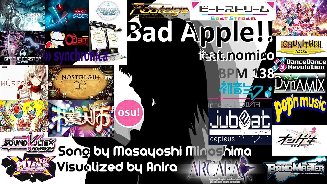 Bad apple Feat. Nomico All Rhythm Games mix (25 Rhythm Games)
