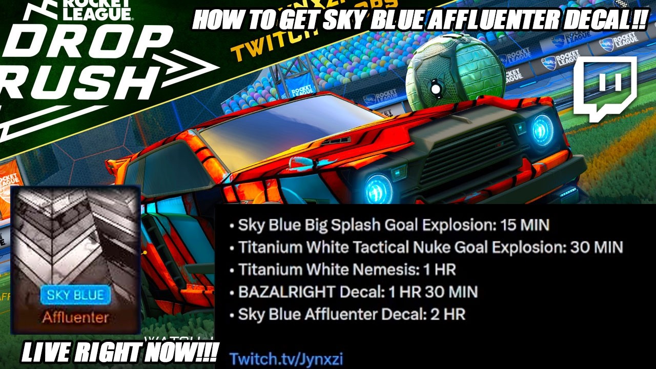 Как получить БЕСПЛАТНУЮ наклейку SKY BLUE AFFLUENTER на Twitch!! &mdash; Обновление Rocket League