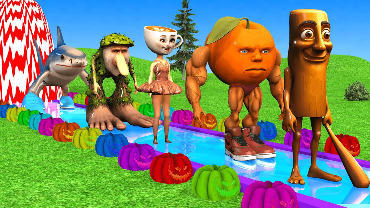 Long Slide Game with Cow Elephant Gorilla Hippopotamus Tiger 3d Animal Game Funny 3d Animals
