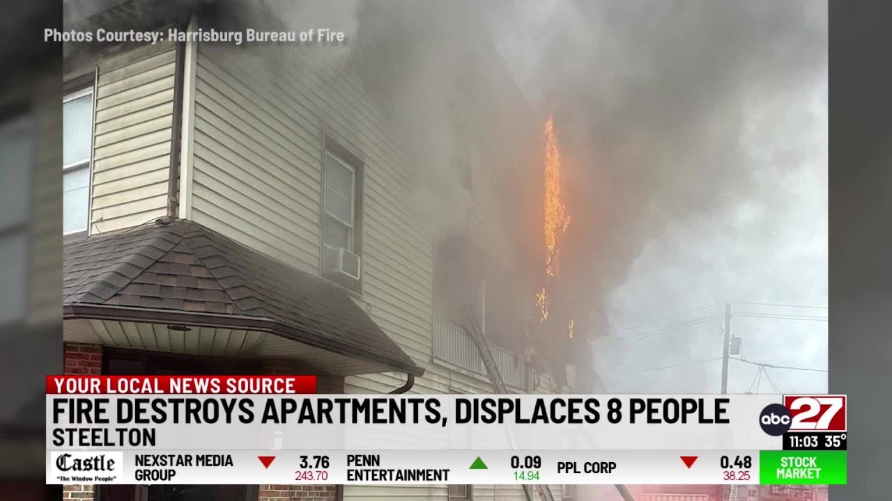 Fire destroys apartments, displaces 8 people