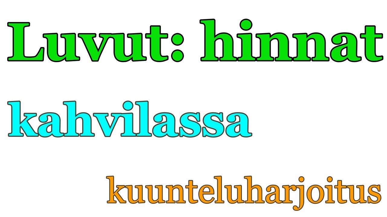 Hinnat - kahvilassa (kuunteluharjoitus)