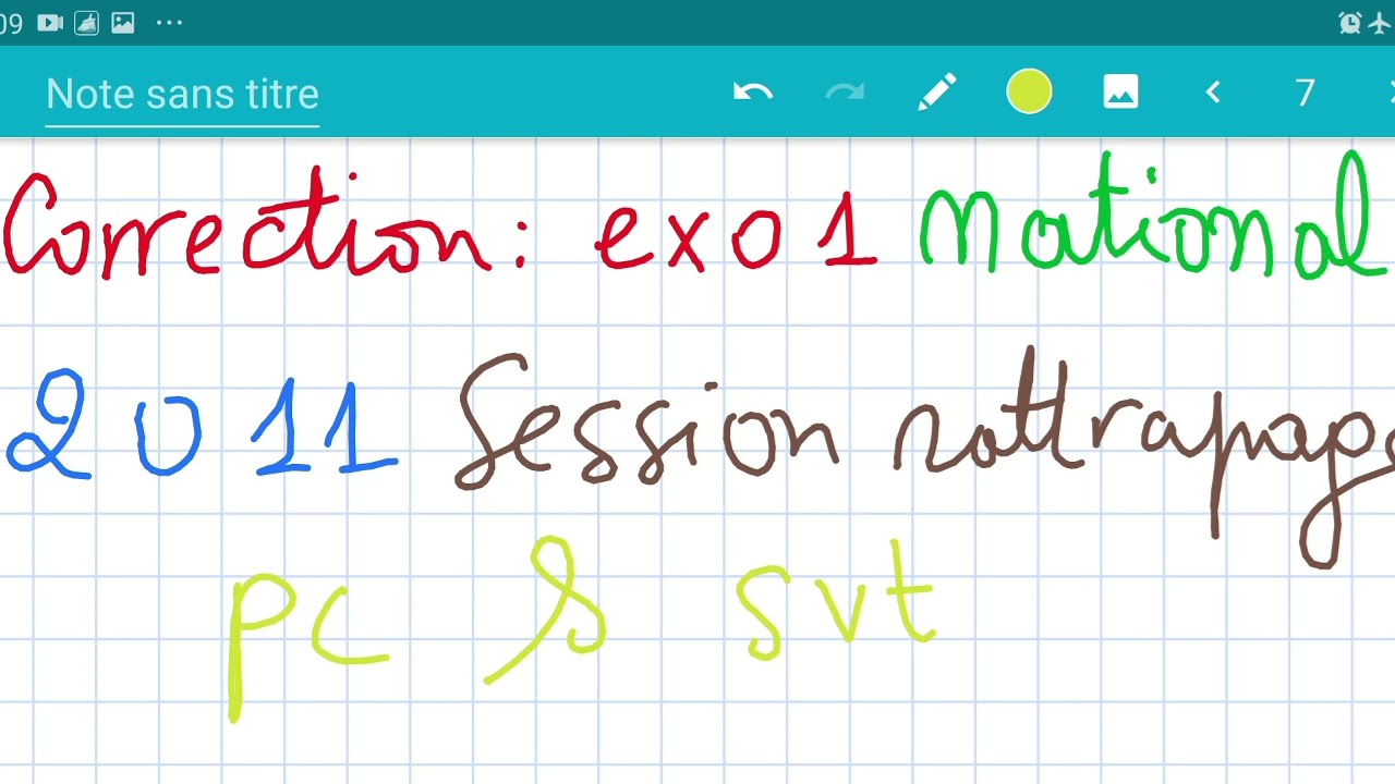 Correction exo1 national 2011 session rattrapage pc & svt