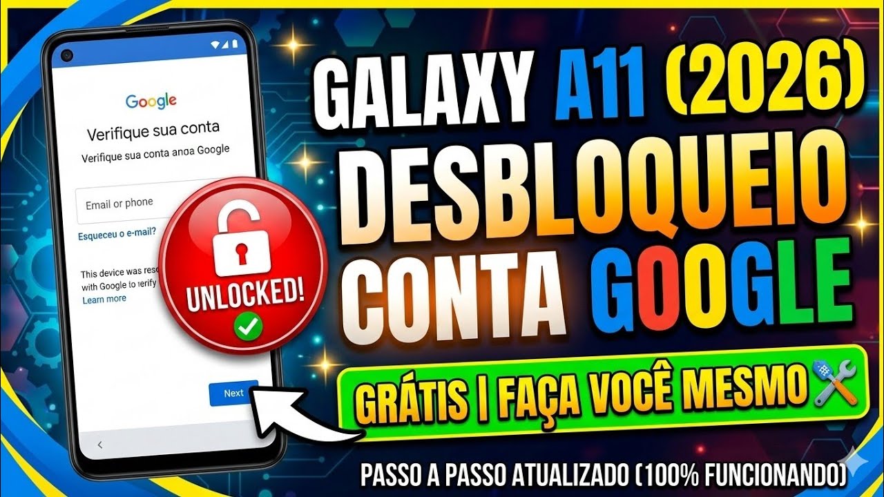 Desbloqueio Conta Google Samsung Galaxy A11 a115m único método 2026