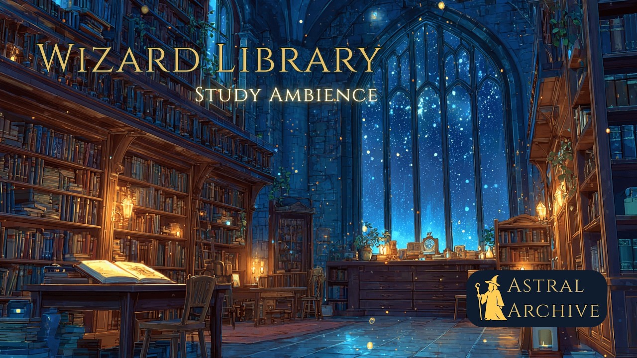 Forgotten Wizard's Library | Flickering Candlelight & Magical Particles for Deep Reading