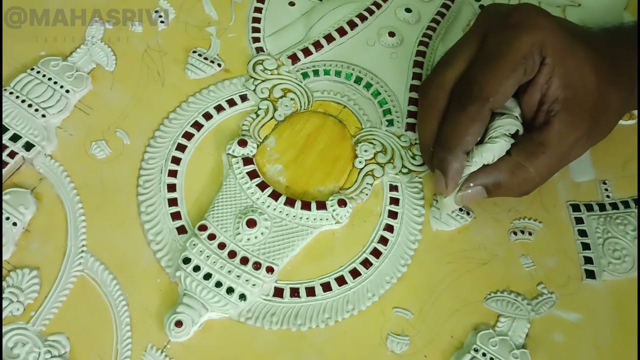 Tanjore Art Gajalakshmi Live Design Muc Work how to make