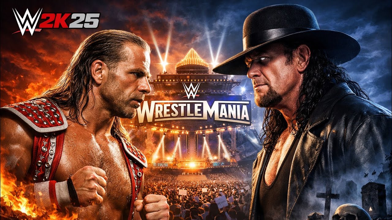 Wwe 2k25 shawn michales vs the undertaker at wristlemania
